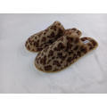 Leopard Faux Fur Slippers Warm Fuzzy Indoor